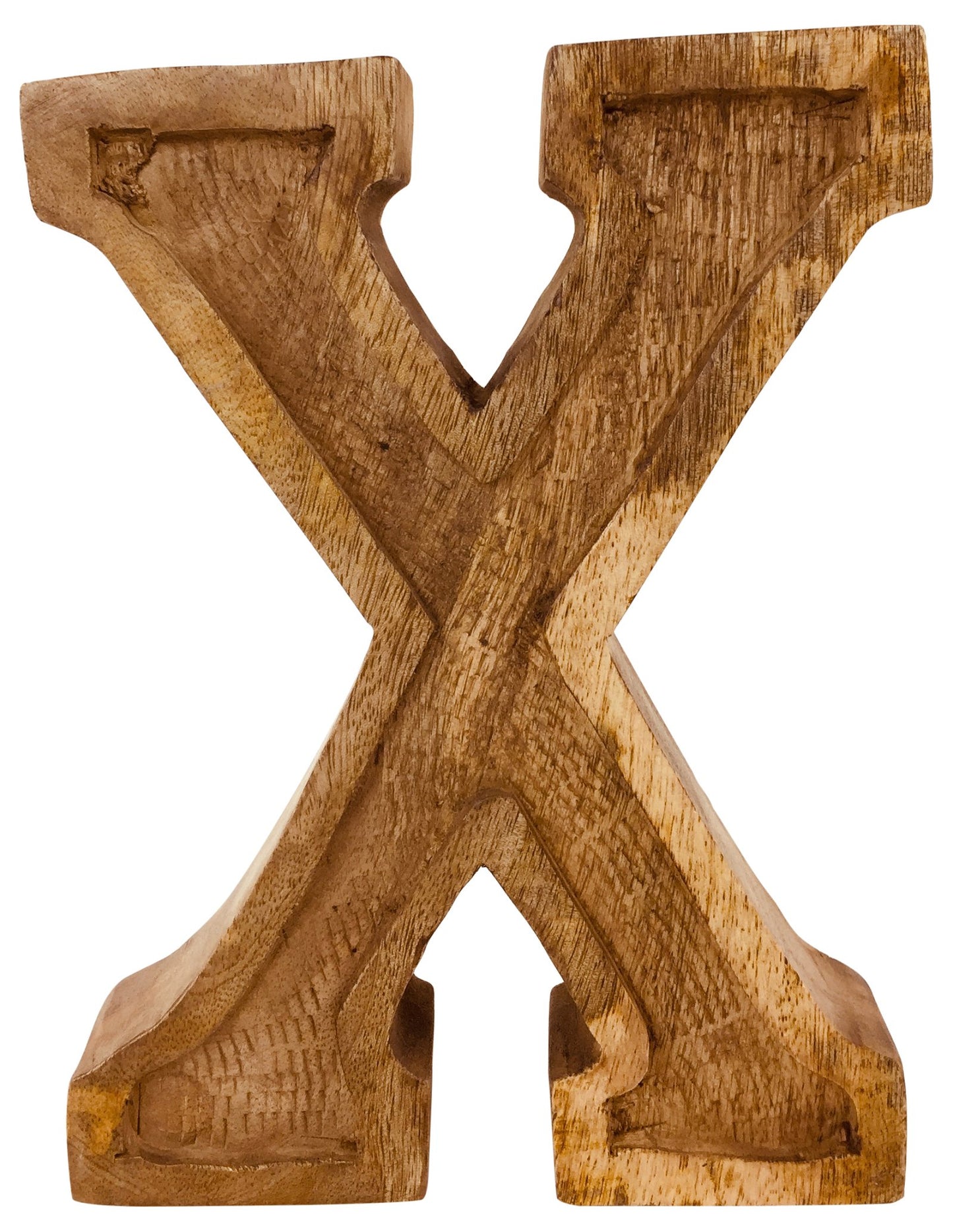 Hand Carved Wooden Embossed Letter X N1123-X