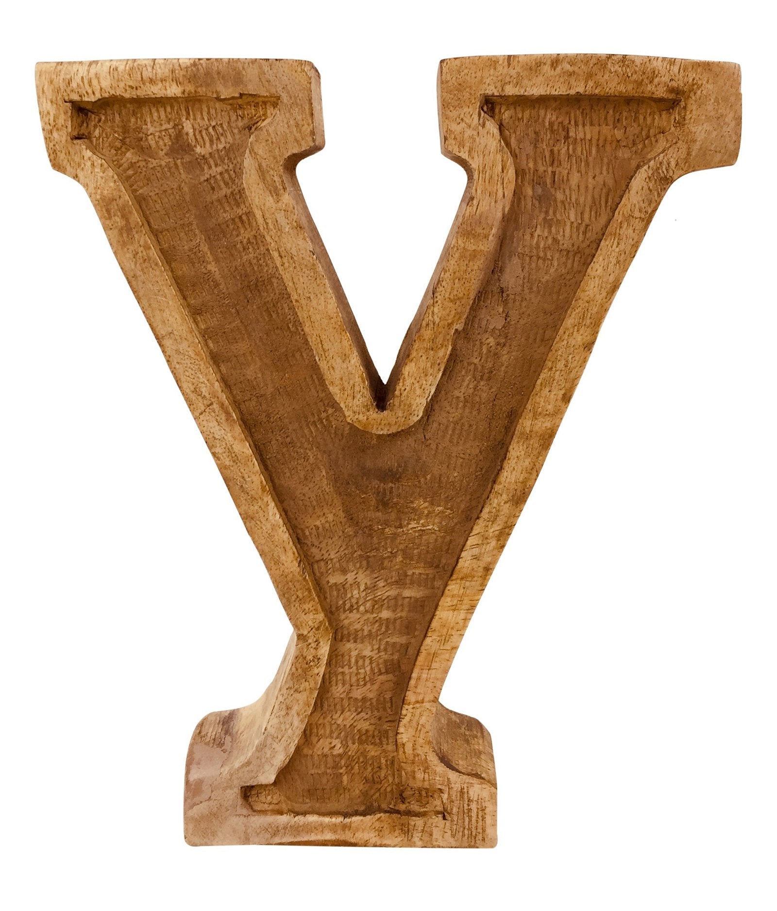 Hand Carved Wooden Embossed Letter Y N1124-Y