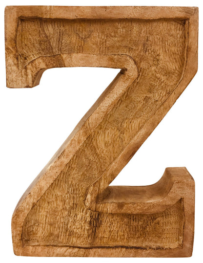 Hand Carved Wooden Embossed Letter Z N1125-Z