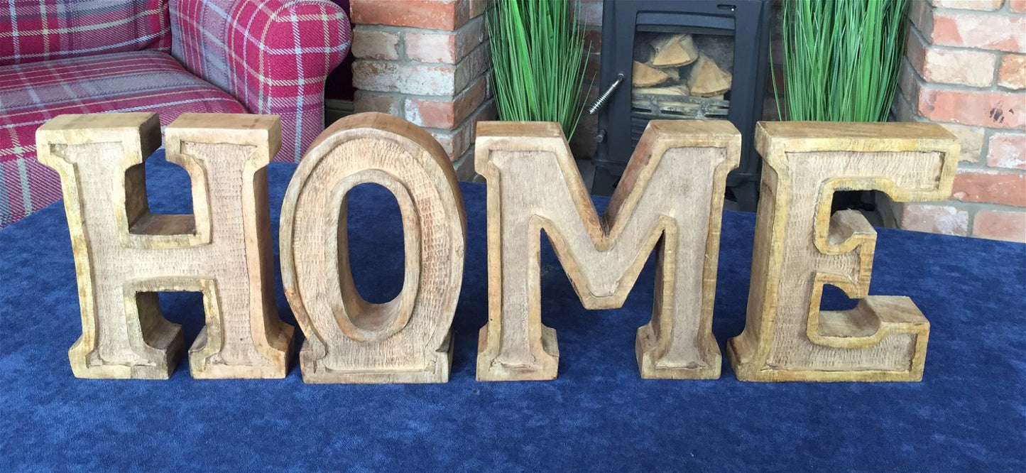 Hand Carved Wooden Embossed Letters Home N1129-Home