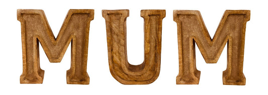 Hand Carved Wooden Embossed Letters Mum N1130-Mum