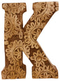 Hand Carved Wooden Flower Letter K N1310-K