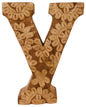 Hand Carved Wooden Flower Letter Y N1324-Y