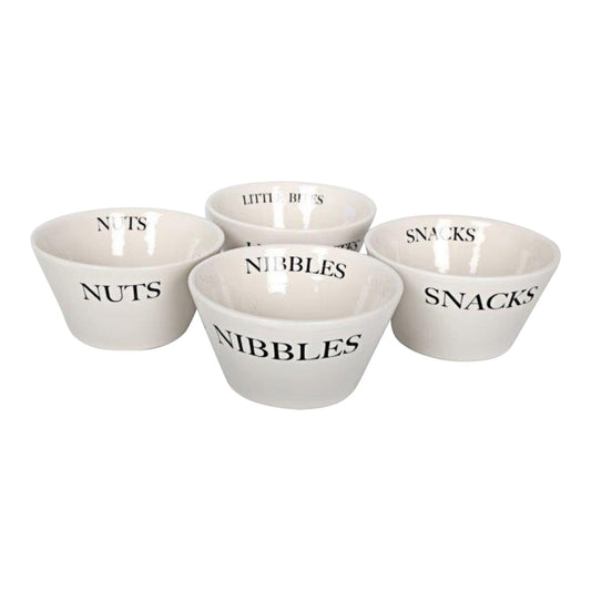 Set of 4 Ceramic Round Snack Bowls S-OR0481