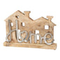 Wooden House With Silver Home Words Decoration S-OR1713