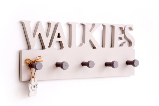 Wooden Wall Dog Walkies 5 Hooks Lead Holder S-PG0071