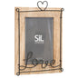 Wooden Photo Frame with Black Wire Love Script 4x6" S-PH2174