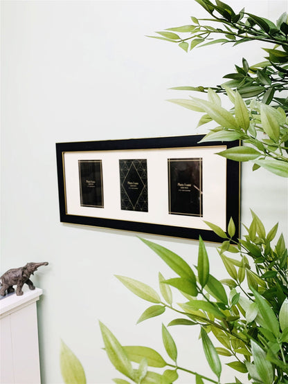 Black And Gold Triple Photo Frame 4x6" S-PH2326