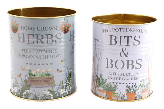 Potting Shed Storage Tins Set of Two S-PS0105