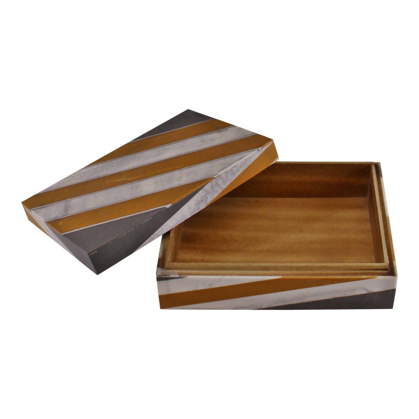 Abstract Design Resin Large Trinket Box, Design 1 , Diagonal Stripes S-AB0040-D