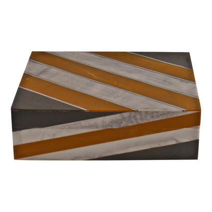 Abstract Design Resin Large Trinket Box, Design 1 , Diagonal Stripes S-AB0040-D