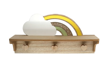 Rainbow and Cloud Shelf with Hooks S-BB0417-C