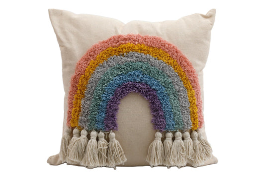 Rainbow Tassel Square Scatter Cushion S-BB0424