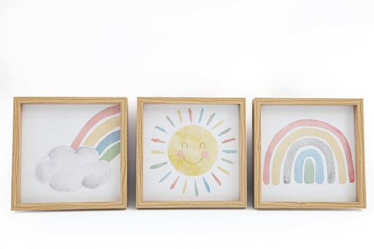 Set of Three Rainbow Framed Prints S-BB0438