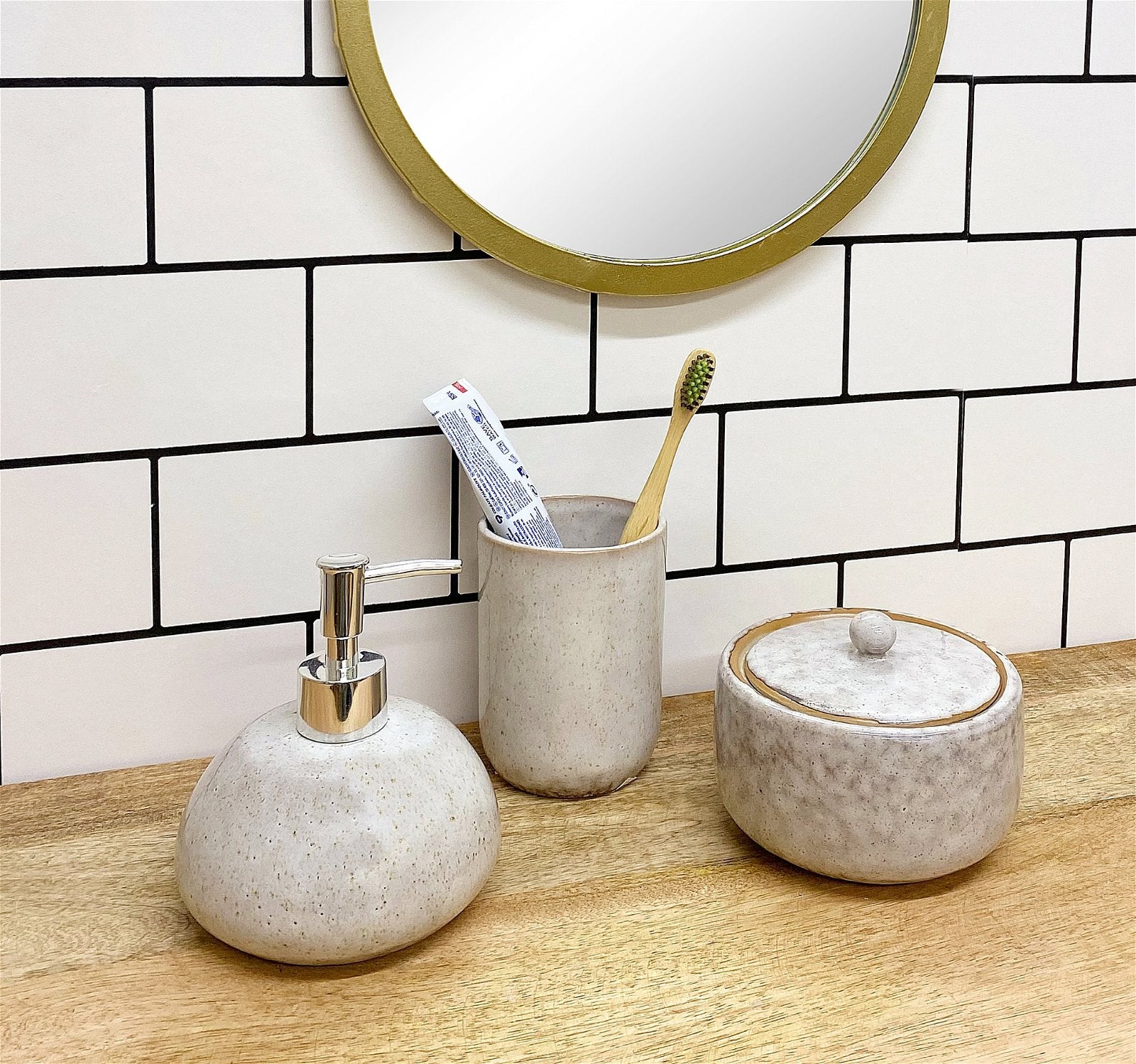 Taupe Ceramic Soap Dispenser S-BM0220