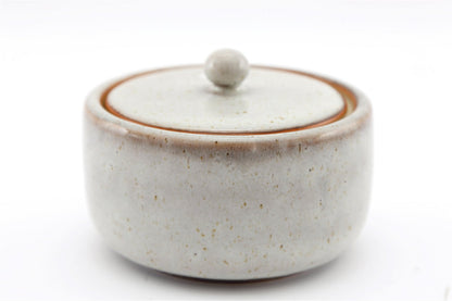 Taupe Ceramic Pot With Lid S-BM0222