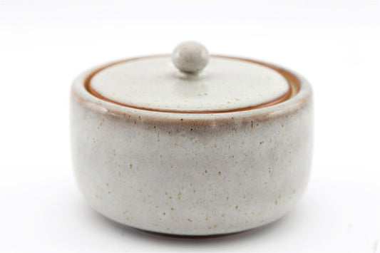 Taupe Ceramic Pot With Lid S-BM0222