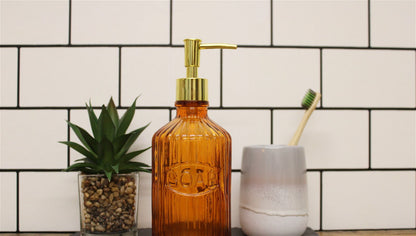 Orange Glass Soap Dispenser S-BM0233-O