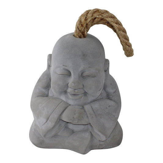 Smiling Buddha Grey Cement Doorstop S-BU0029