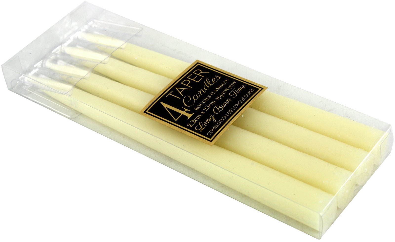 Set Of 4 Ivory Taper Candles S-CD5359