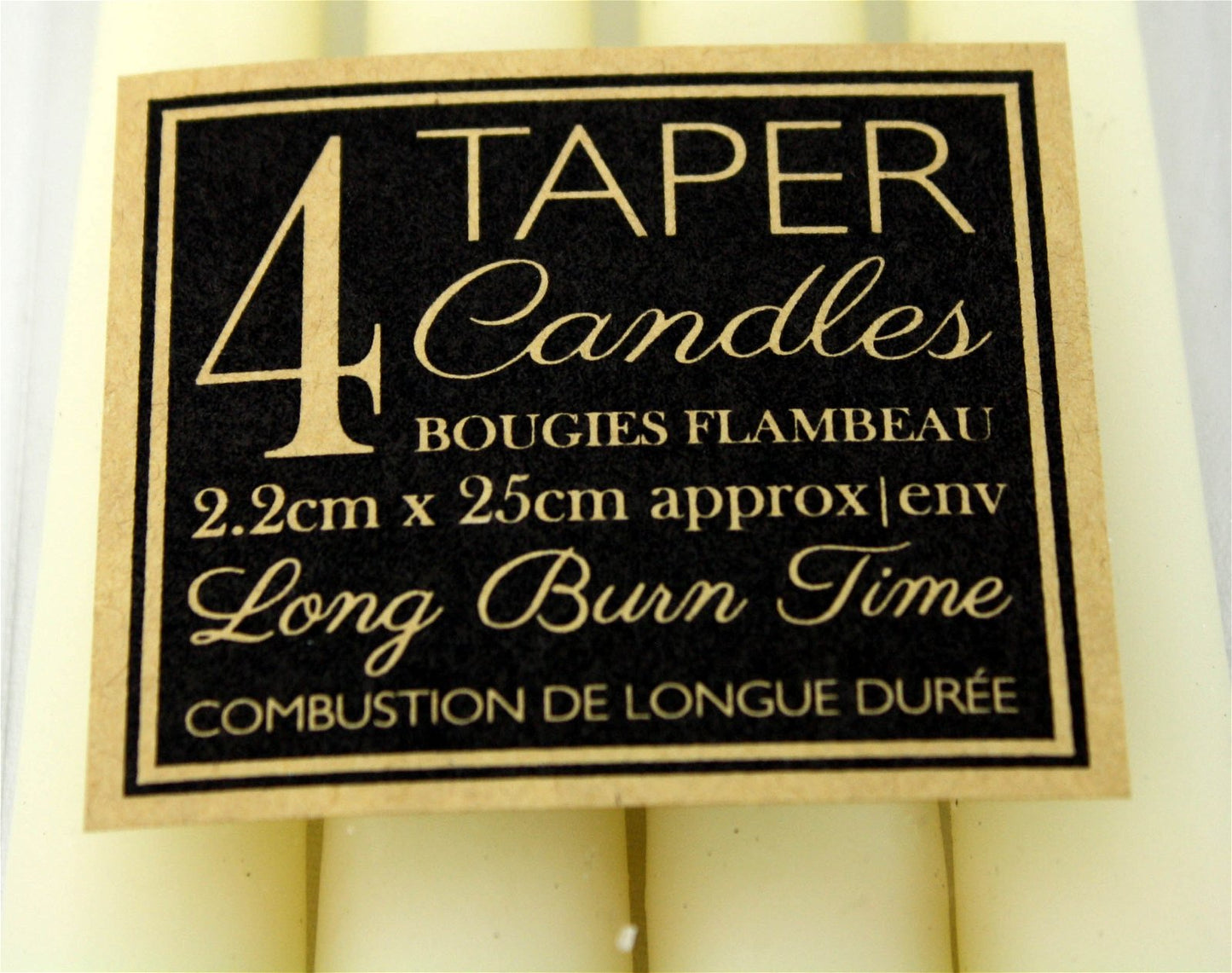 Set Of 4 Ivory Taper Candles S-CD5359