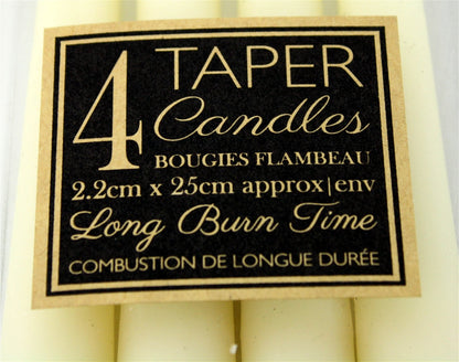 Set Of 4 Ivory Taper Candles S-CD5359