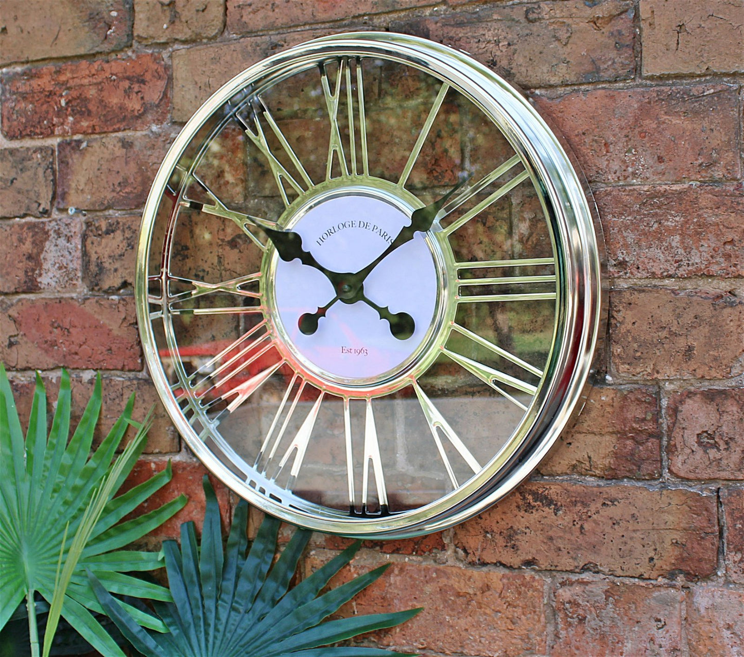 Large Silver Wall Clock 45cm S-CL1917