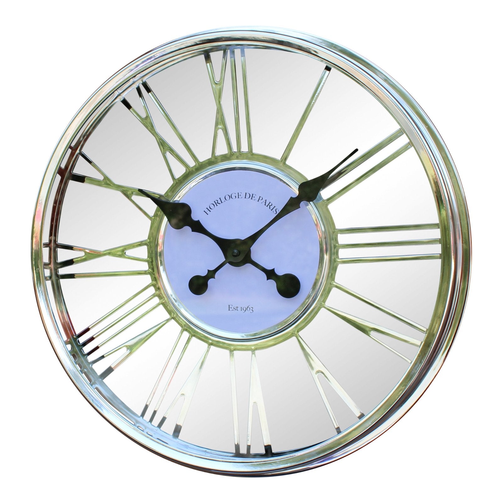 Large Silver Wall Clock 45cm S-CL1917