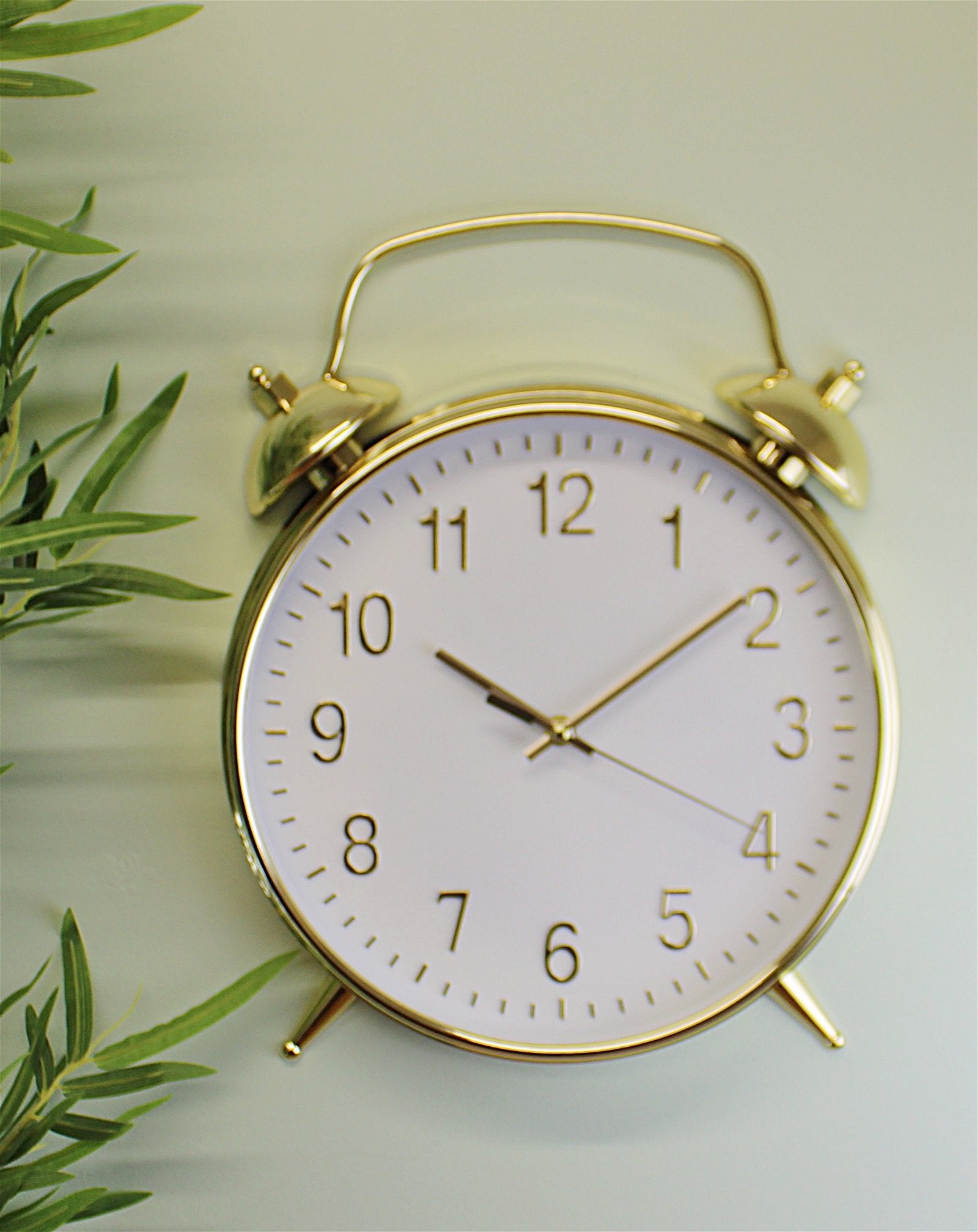 Alarm Style Gold & White Wall Clock S-CL2124