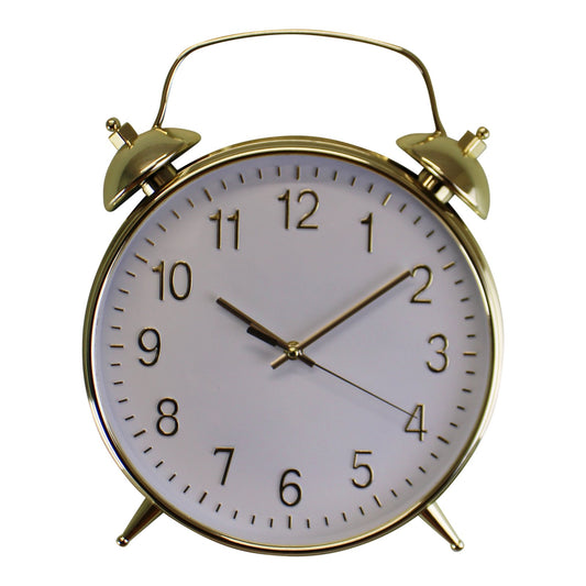 Alarm Style Gold & White Wall Clock S-CL2124