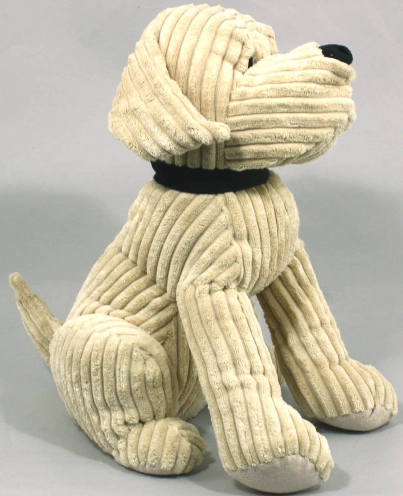 Large Gold Ribbed Dog Doorstop S-FG1635-B