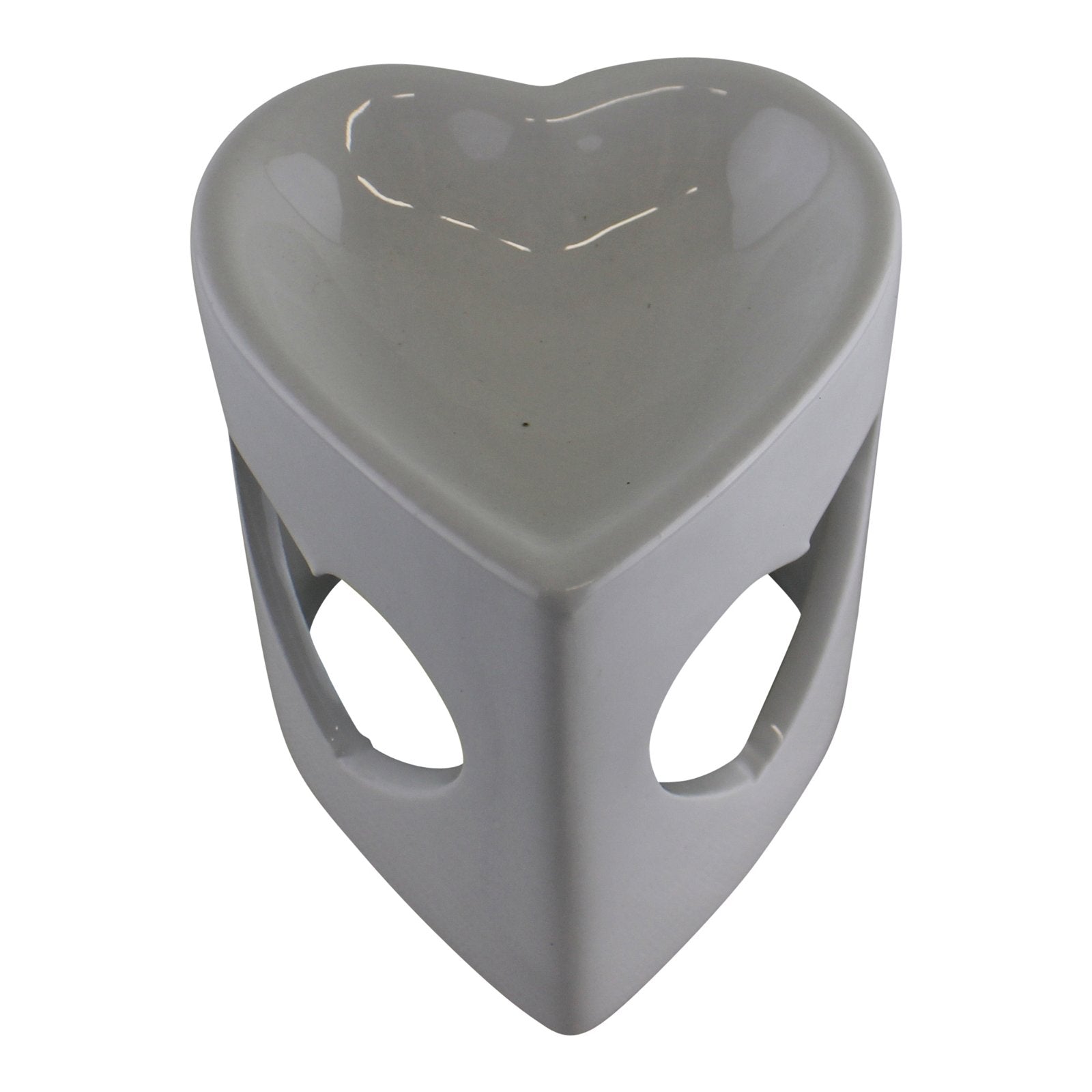 Heart Shaped White Ceramic Oil Burner S-FR0115