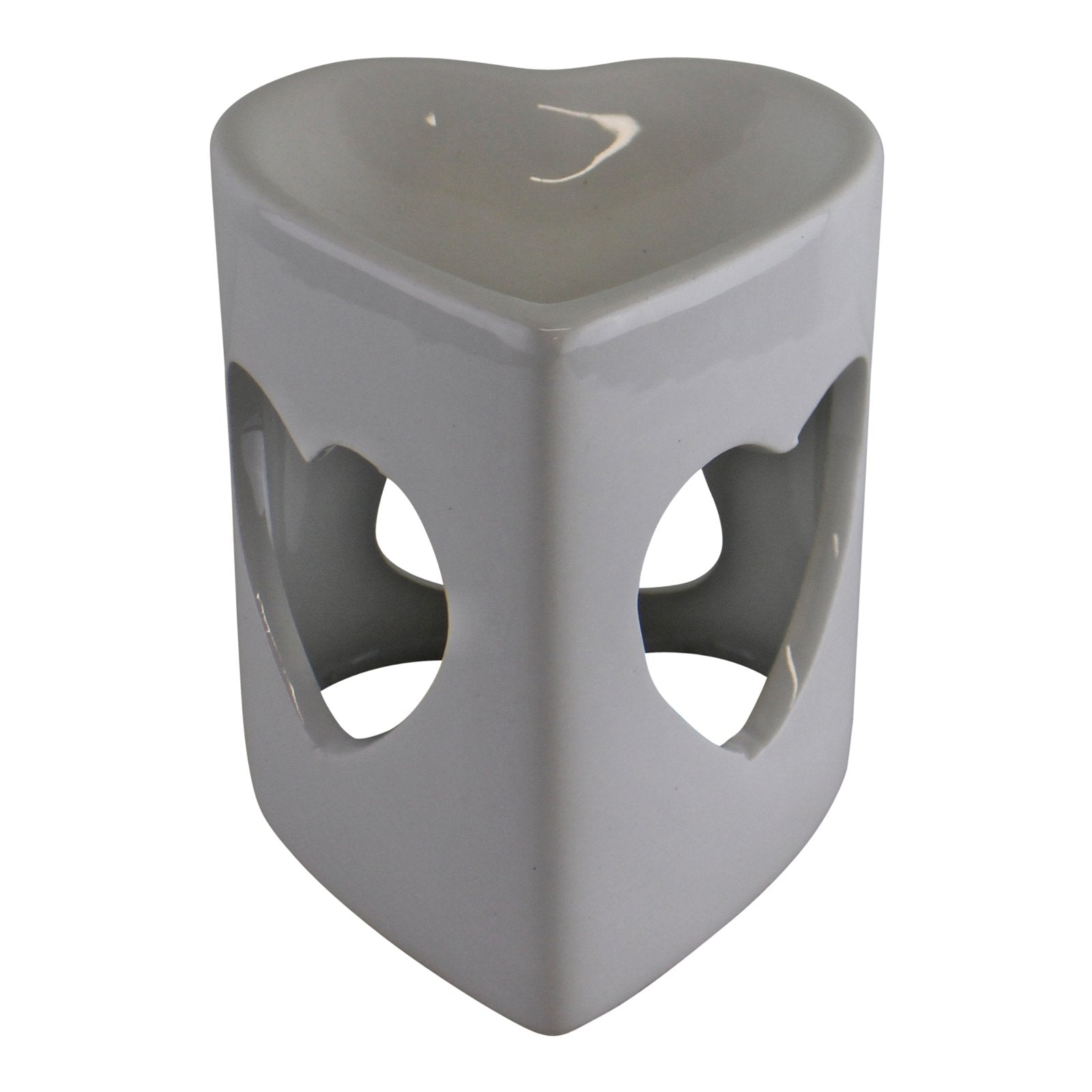 Heart Shaped White Ceramic Oil Burner S-FR0115