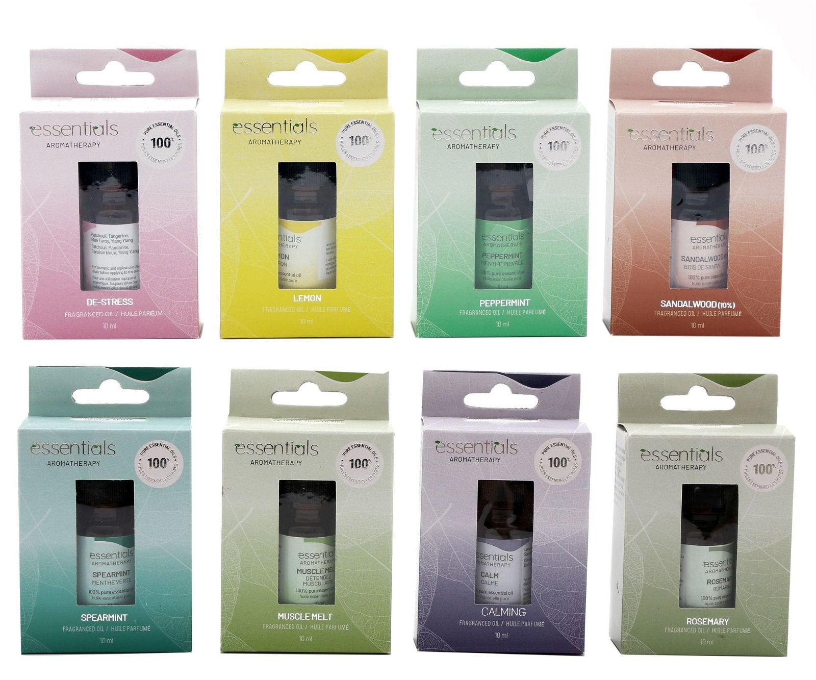 Pack of 8 x 10ml Essentials Aromatherapy Oil S-FR1232