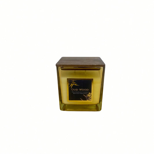 Oud Wood Scented Candle With Wooden Lid S-FR1351-O