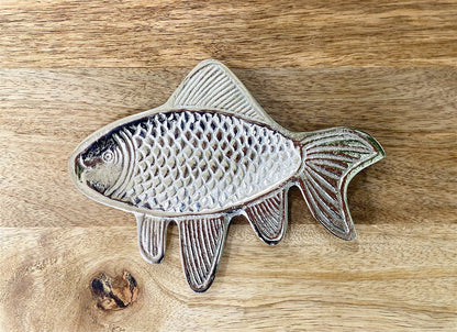 Silver Metal Fish Shape Tray 19cm S-FT0046