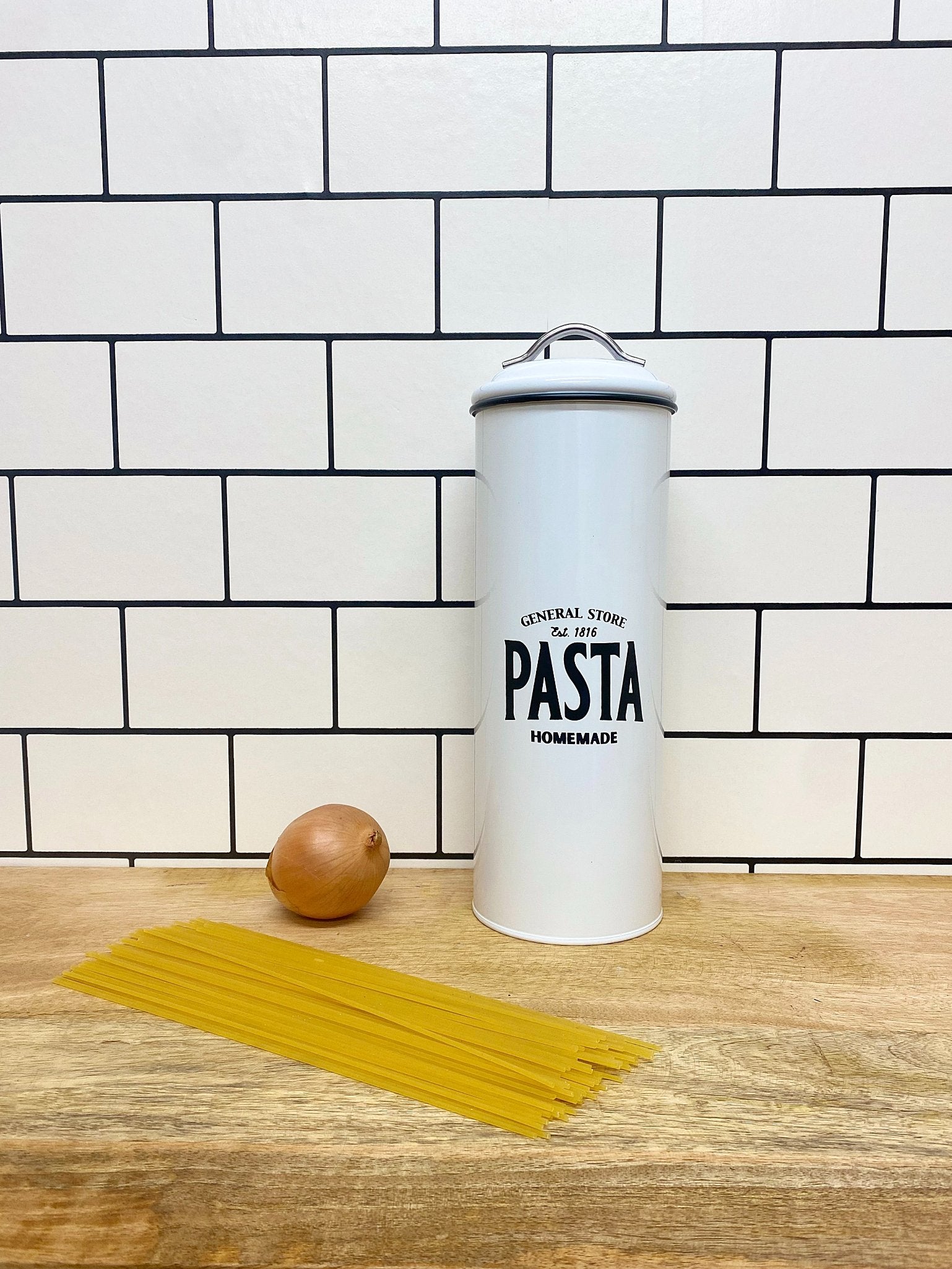 White General Store Pasta Canister S-GS0172