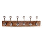 6 Double Ceramic Ivory Coat Hooks On Wooden Base S-HH5746