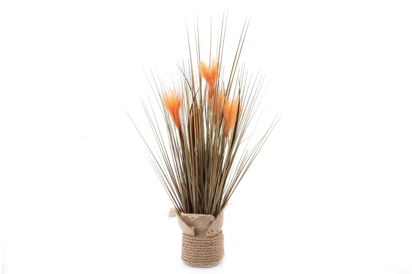 Faux Grasses Wrapped In Hesian Collar & Rope Base S-KA0006