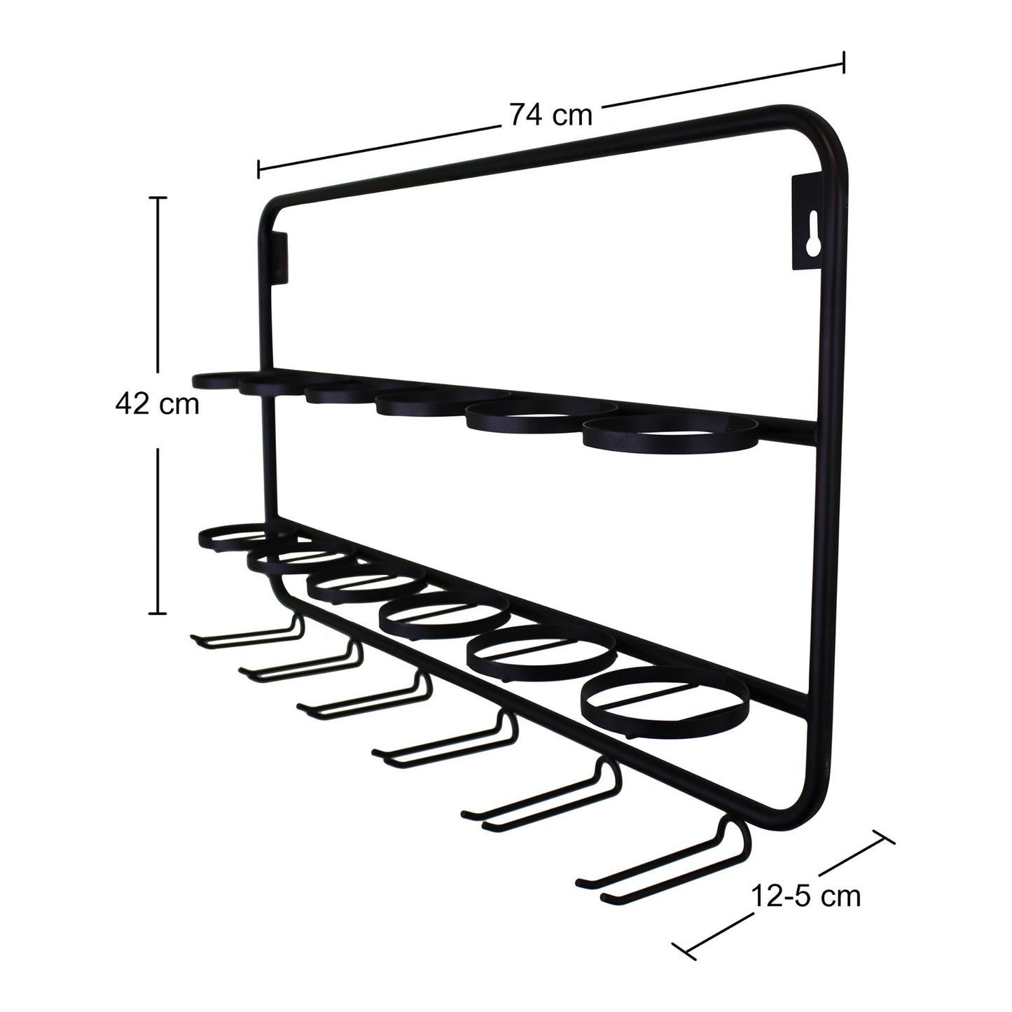 Wall Mounted Six Bottle And Wine Glass Holder S-KG0029A