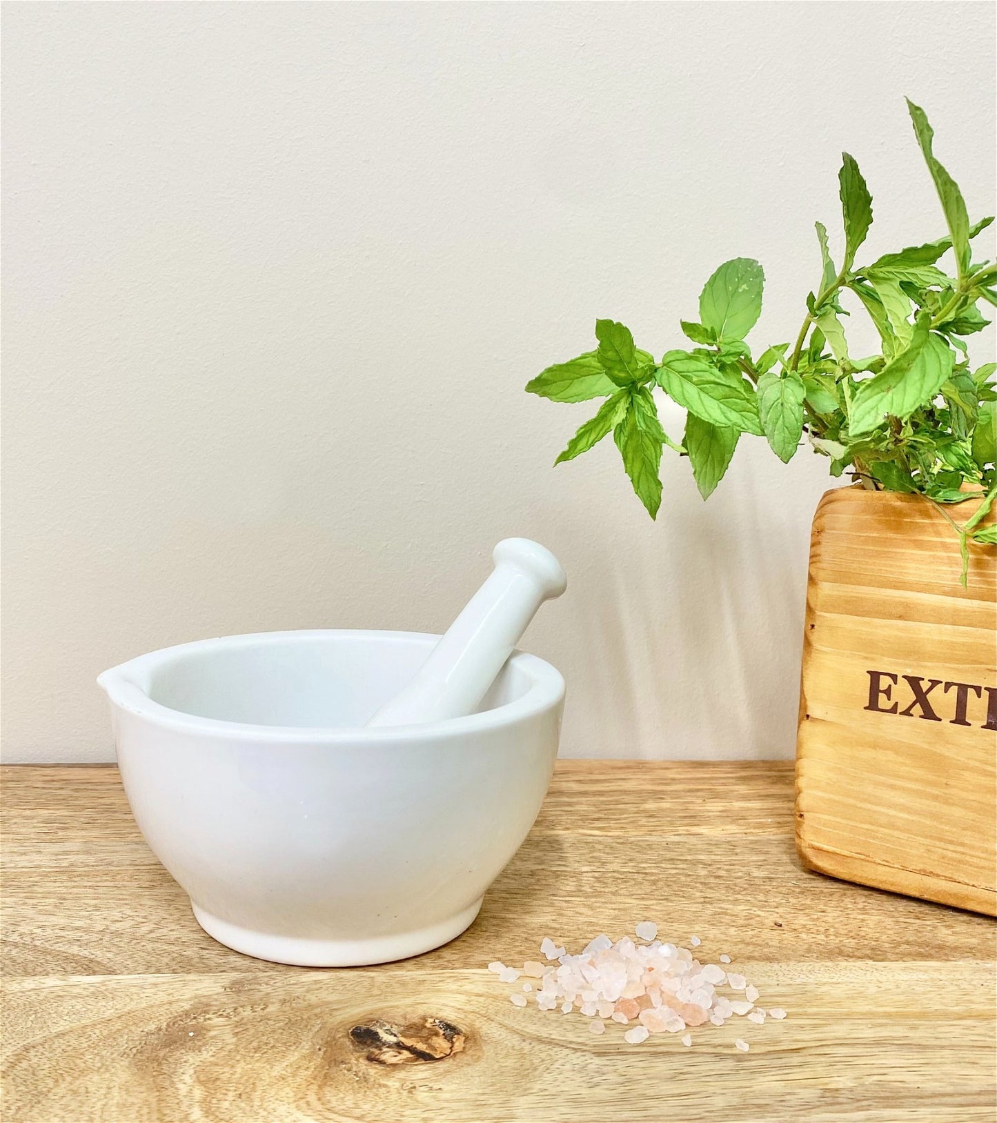 Stoneware Pestle & Mortar in White S-KG0186