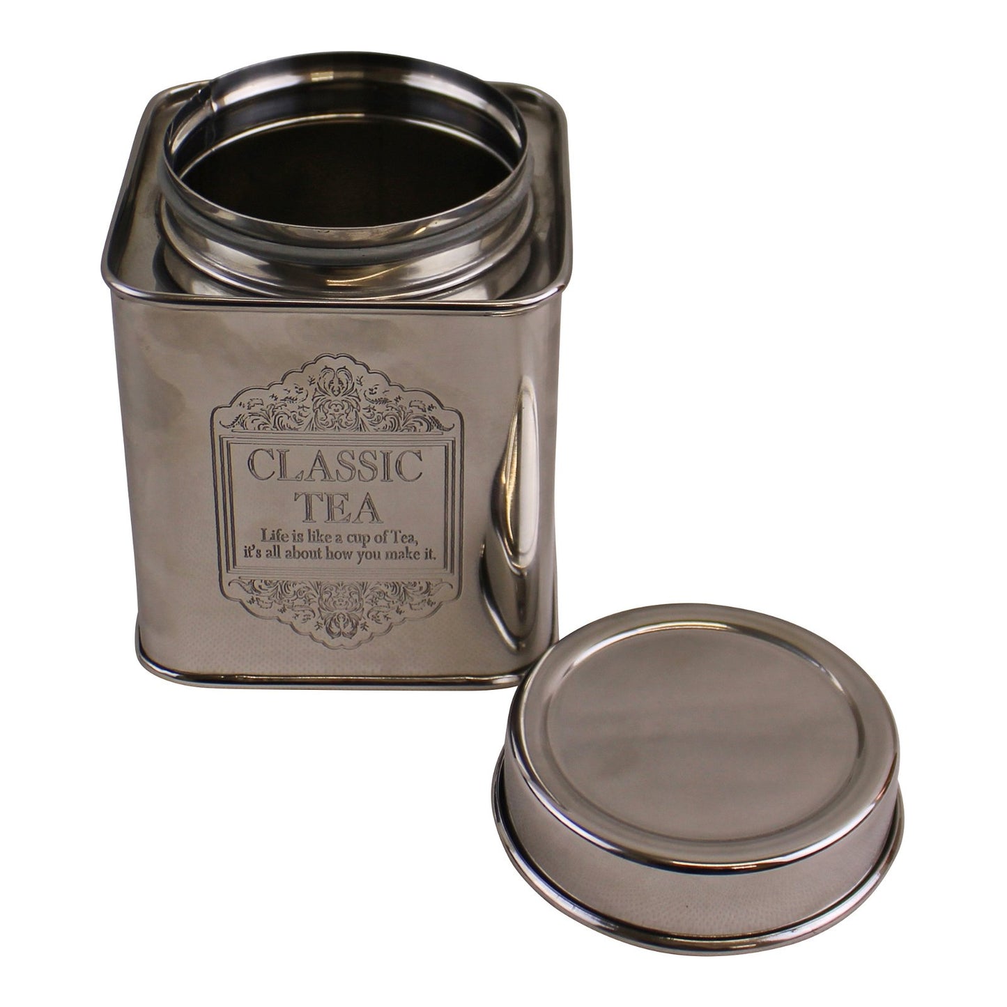 Silver Metal Tea, Coffee & Sugar Storage Tins S-KG0269