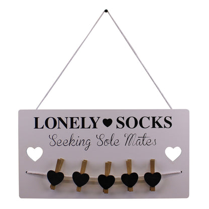 Hanging Lonely Sock Plaque 40x21cm S-KG0389