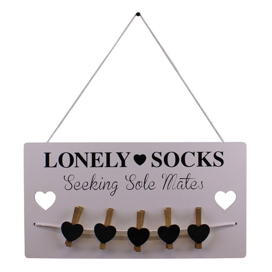 Hanging Lonely Sock Plaque 40x21cm S-KG0389