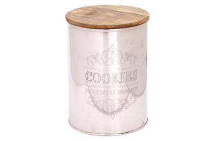 Silver Cookie Canister 18cm S-KG0728