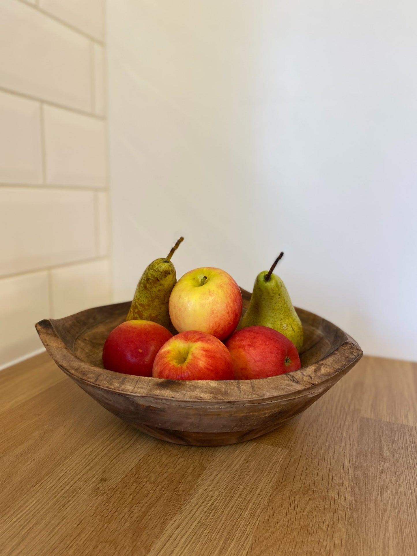 Triangular Shaped Wooden Bowl 28cm S-KG0870