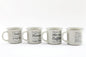 Set of Four Antique Grey Slogan Mug S-KG0900