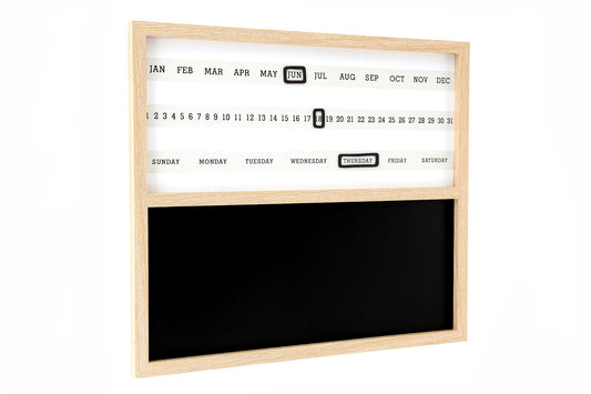 Wall Mounted Wooden Calender With Chalk Board S-KG0911