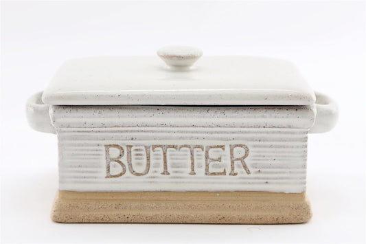 Natural Ceramic Butter Dish 19cm S-KG0922