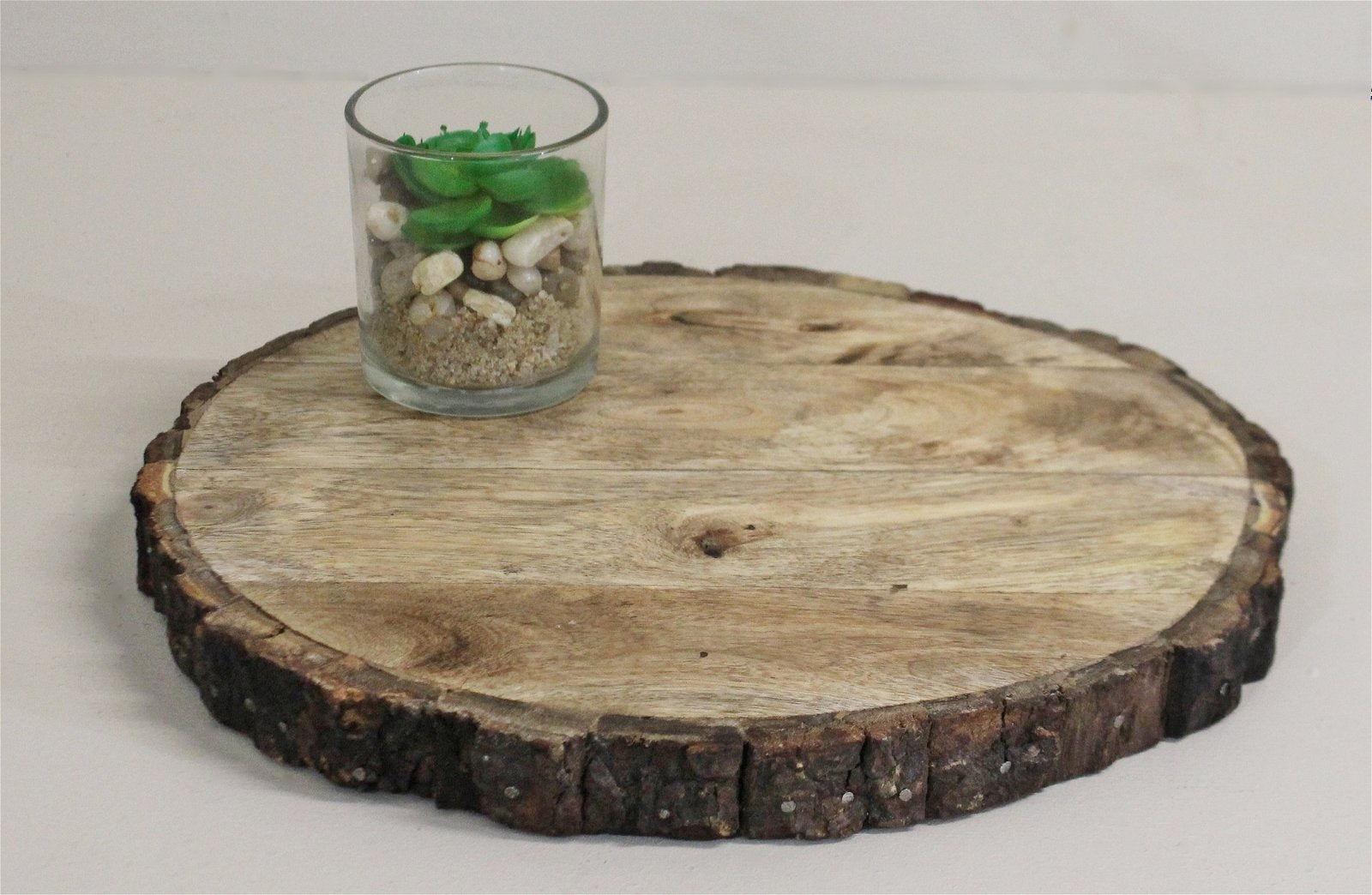 Round Wooden Bark Design Chopping/Serving Board, 30cm. S-KG0968